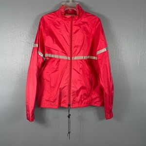 Vintage L.L. BEAN Mens Large L Hooded Reflective Zip Front Running Rain Jacket